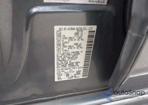 2005 Nissan Pathfinder Se z USA, uszkodzony, nr VIN 5N1AR18W25C701343